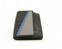 Moška denarnica Izak - črno siva z modro in šivi