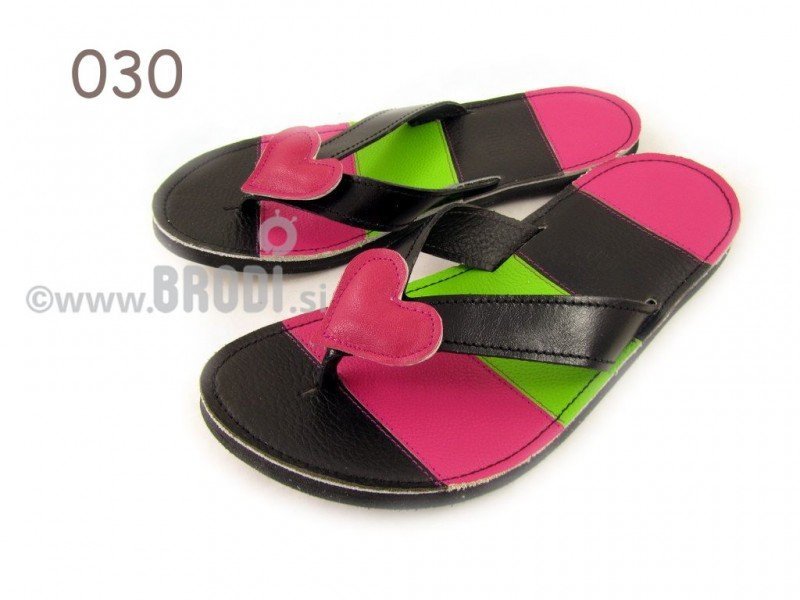 Flip-flops Mimi Black and Pink Different Decorations