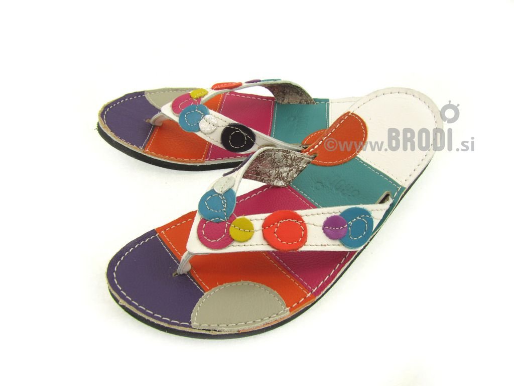 Flip-flops Mimi Silver with Circles
