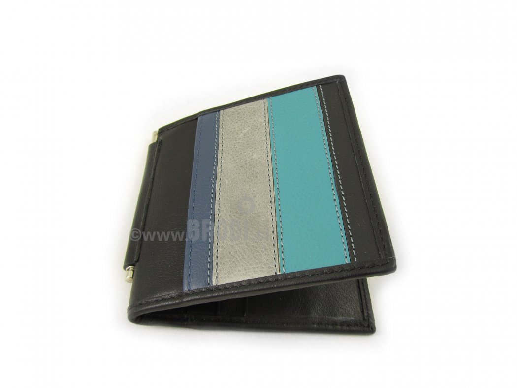 Moška denarnica na klipsno Jon - sestavljena z modro