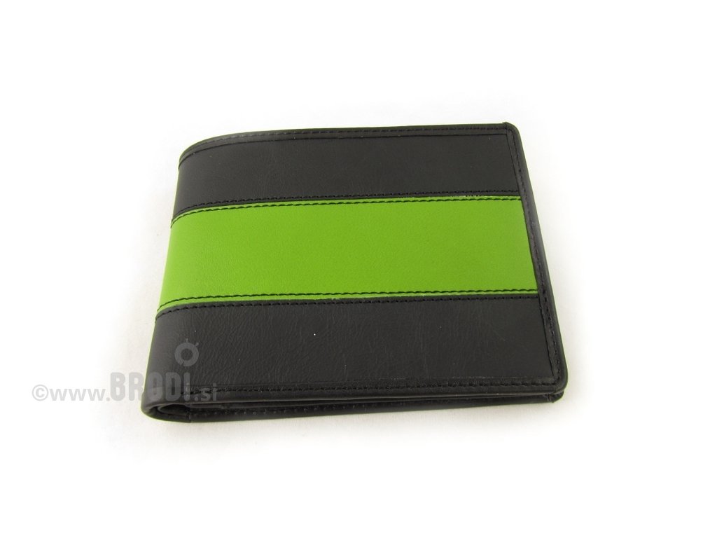 Moška denarnica Marko - črna z zeleno