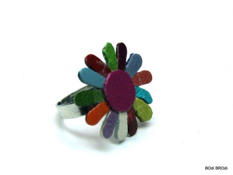 Leather Ring Flower