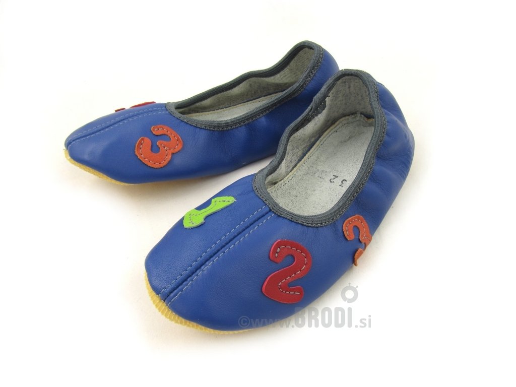 School Slippers Blue with Numbers