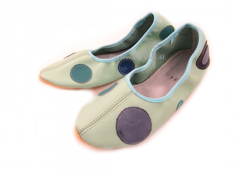 School Slippers light Blue with Circles