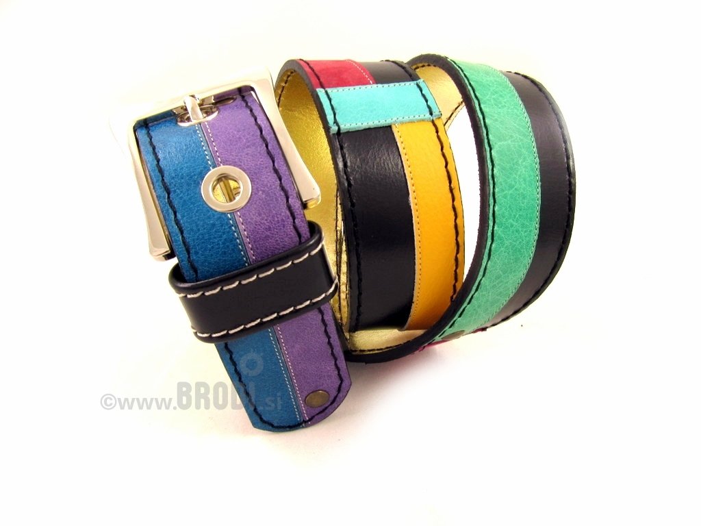 Leather Belt Kiri Colourful Mix