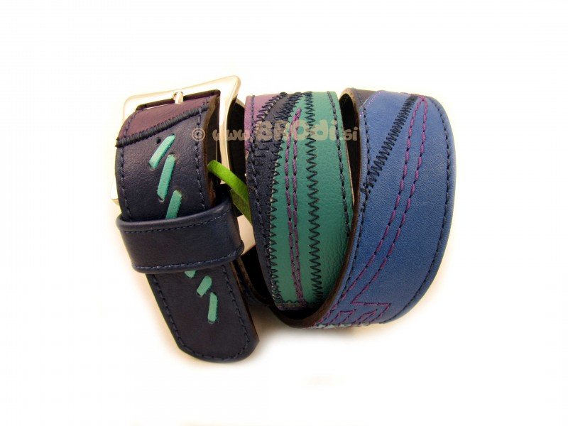 Leather Belt Kiri Blue and Green