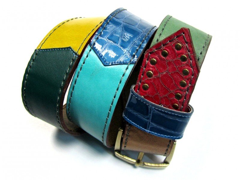 Leather Belt Kiri Rectangles