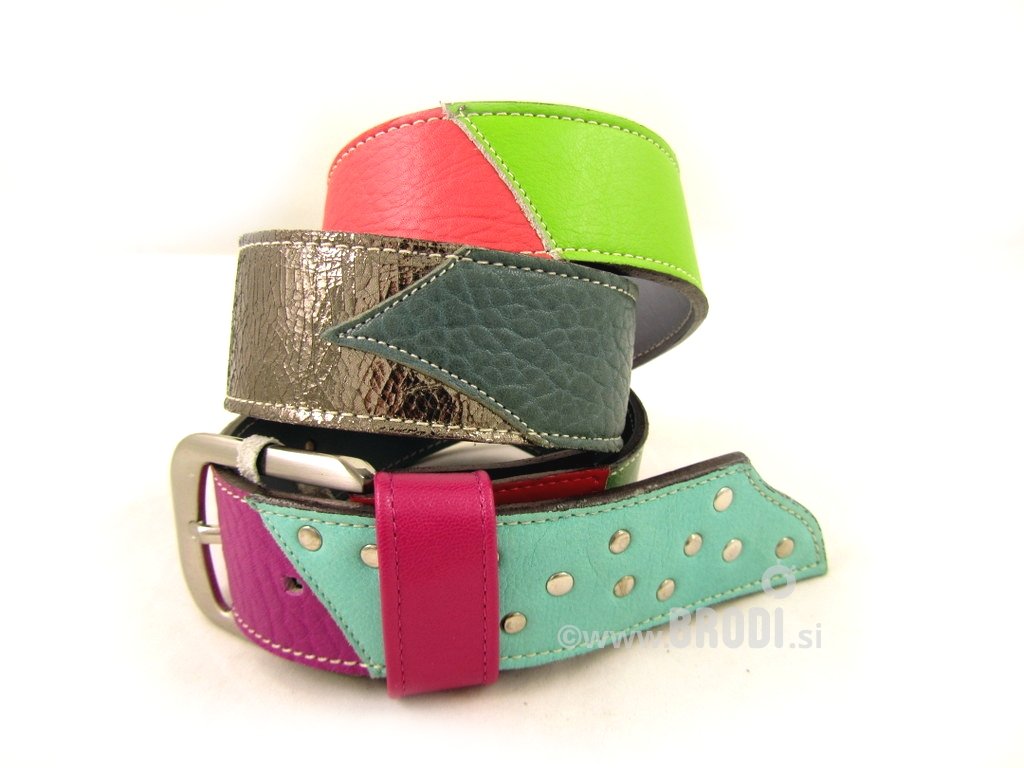 Leather Belt Kiri Colourful with Metal