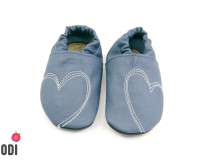 Grey blue heart otroški pralni copati