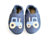 Grey blue tractor otroški pralni copati