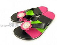 Flip-flops Mimi Black and Pink Different Decorations