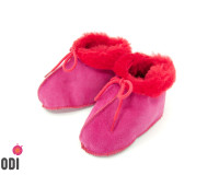 Natural Fur Baby Slippers Pink