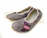 School Slippers Grey with Butterfly