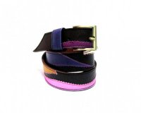 Leather Belt Kiri Black with Colours