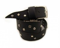 Leather Belt Kiri Black with Metal