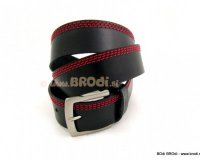 Leather Belt with Red Stitches